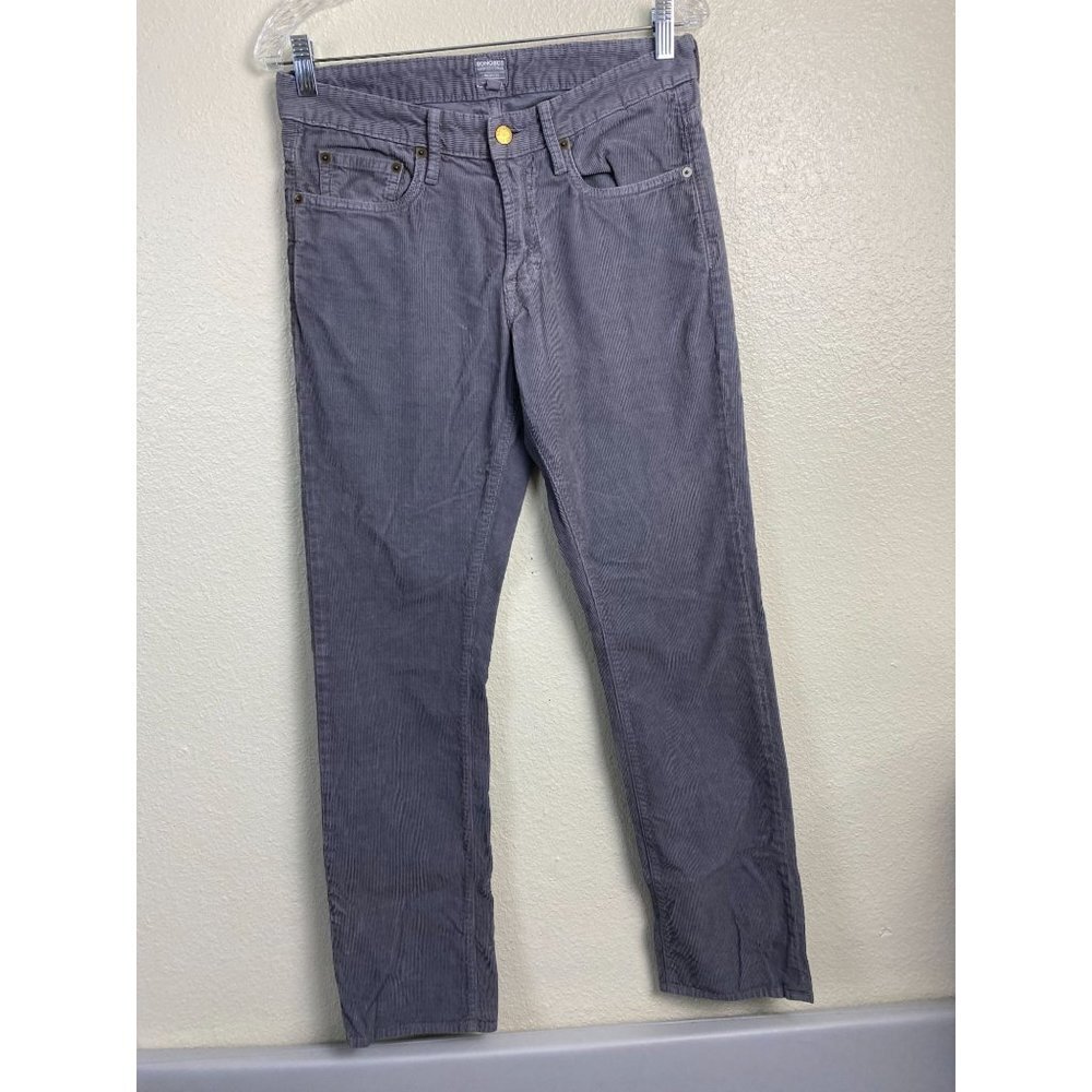 Bonobos Washed Corduroy Straight Fit Gray Pants Mens size 29x32 Cotton Y2K 90s
